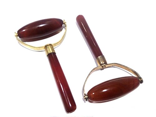 Acupress Premium Agate Guasha Carnelian Gua Sha Board Scraping Massage Tools for Graston SPA Acupuncture Therapy Trigger Point Treatment (Roller)