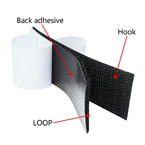 Self Adhesive Hook and Loop Tape Heavy Duty Mounting Tape Double Waterproof Indoor Outdoor 12 PCS Removable Wall Fastener Tape (3.9 x 1.2 Inch） - Thumbnail 6