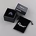 Caperci Black Sterling Silver 925 Princess-Cut Created Blue Sapphire Solitaire Wedding Engagement Ring Set