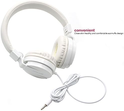 Bluelark(TM) Portable 3.5mm Foldable Over-Ear Headphone Headset Wired Pure Musical Audio Headphones Lightweght Cord Earphones Noise Cancelling Stereo Headsets for Phones, PC, MP3/ MP4 Player and More (White)