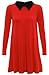 Forever Womens Plus Size Long Sleeves Collar Plain Tartan Check Swing Dress