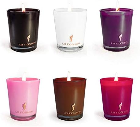 La Roskey Scented Candles Gift Set - Vanilla, Rose, Jasmine, Sandalwood, Lotus and Apple, 6-Pack Soy Wax Candle for Stress Relief and Aromatherapy, Glass Jar Candles Gifts for Women Birthday etc