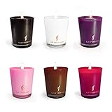 La roskey Scented Candles Gift Set - Vanilla, Rose, Jasmine, Sandalwood, Lotus and Apple, Candle Soy Wax for Stress Relief and Aromatherapy, Candles(6 x 6 Ounce, Glass