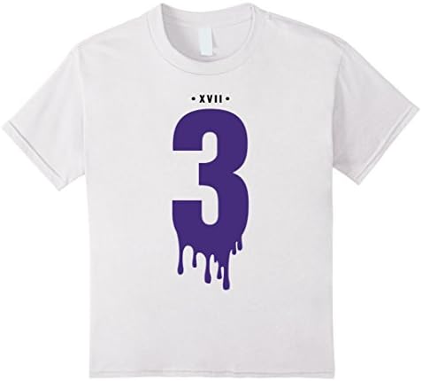 unisex-child Drippy 3 Graphic T-Shirt - Purple Number 8 White