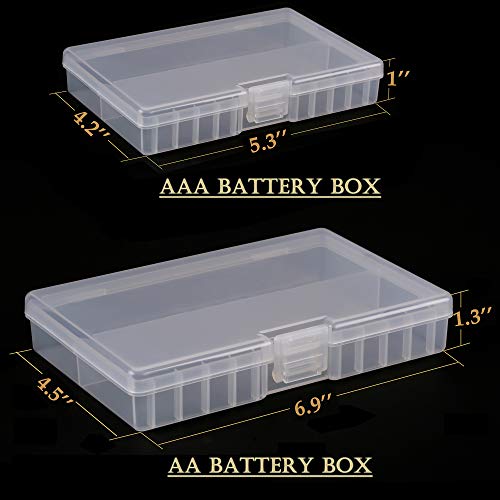 Whizzotech AA and AAA Battery Storage Case Holder Organizer Box Hold 48
