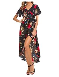 MINTLIMIT - Vestido largo con cuello en V profundo para mujer