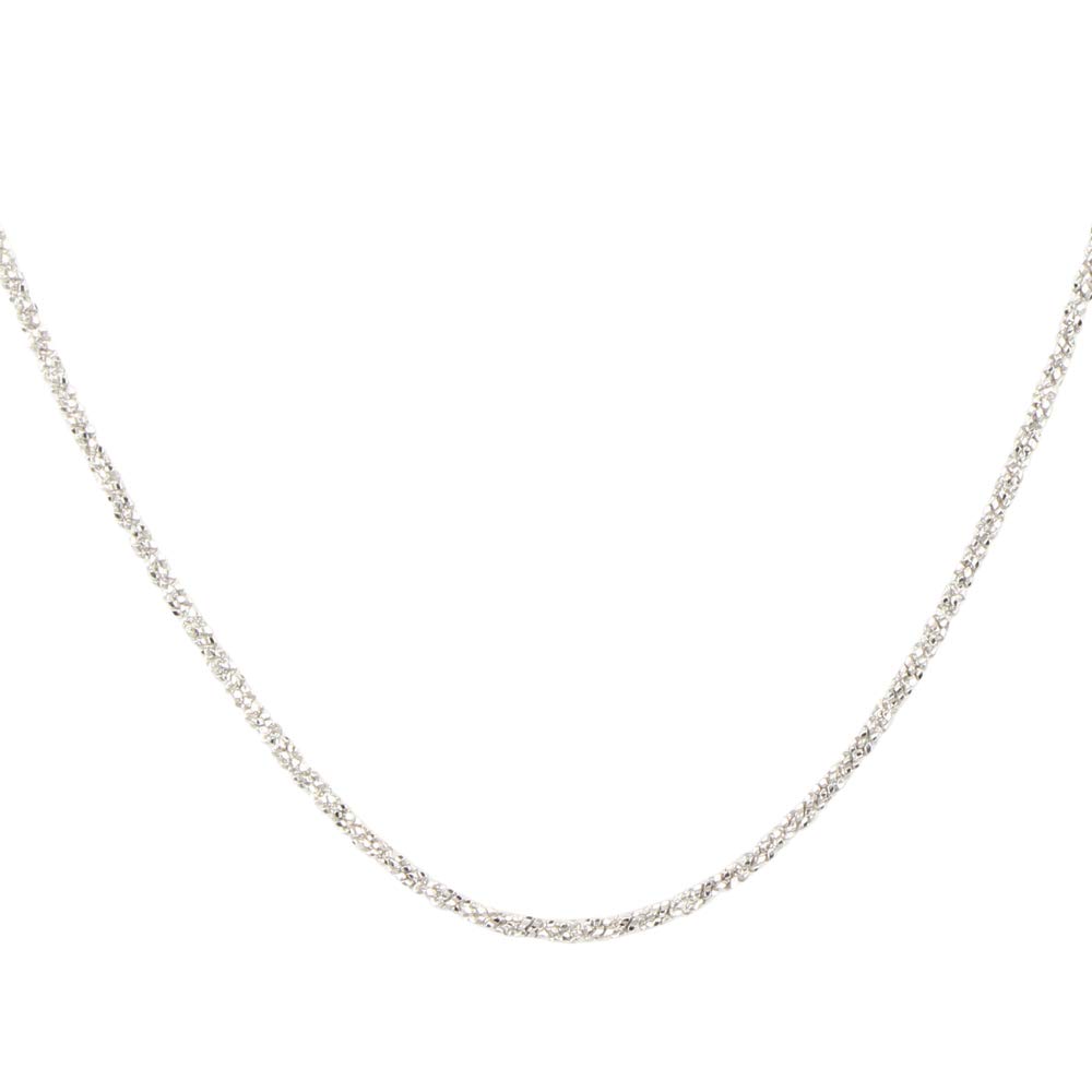 DUR Silver chain without pendant, 925 sterling silver, rhodium-plated, all variants and pearl necklace, Sterling Silver, No Gemstone