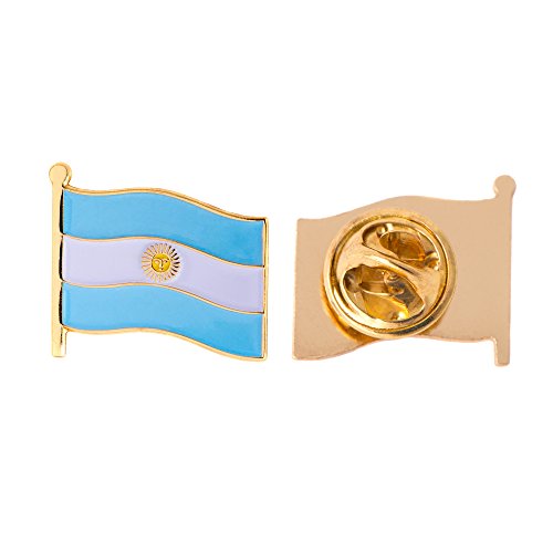 Argentina Argentinian Country Flag Lapel Pin Enamel Made of Metal Souvenir Hat Men Women Patriotic (Waving Flag)