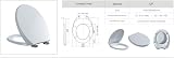 AAN Soft Close White Toilet Seat Quick Release UF Material Top Fitting Oval view 5