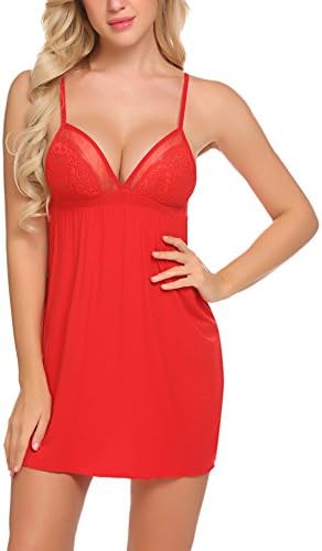 recent Women's Lingerie Chemise Nightgown Modal Full Slip Dress V-Neck Sleepwear