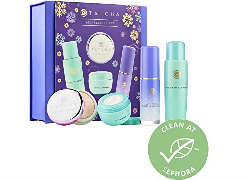 Tatcha BestSellers Set Includes Silk Canvas, Skin Mist, Water Cream and Deep Cleanse
