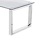 Topeakmart Modern Design Cocktail Coffee Table Tempered Glass Top with Chrome Finish Legs Living Room Furniture