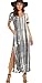 GRECERELLE Womwen's Casual Maxi Short Sleeve Split Tie Dye Long Dress