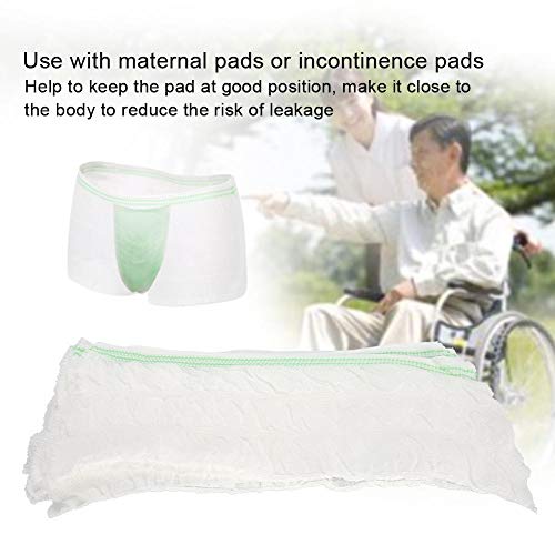 Huairdum Mesh Incontinence Aid Panties, 10 Pcs Breathable High Comfortable Fixed Reusable Washable Diaper Stretch Net Pants for Elderly Maternity People(XL)