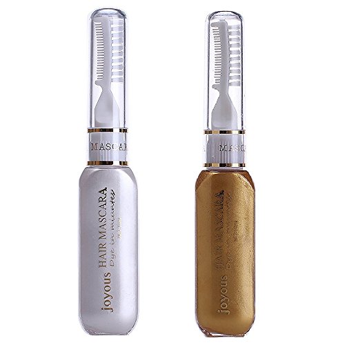 Professional Temporary Hair Mascara Hair Color Stick Salon Diy Hair Dye(White+Gold) Professional Temporary Hair Mascara Hair Color Stick Salon Diy Hair Dye(White+Gold)