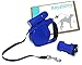 Heavy Duty Retractable Dog Leash with Removable LED Light Plus 1 Roll of Waste Bag and Holder Designed, 16.5 Feet Strap for 88 Pound (40 KGS) Dogs, Blue