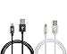 Akiko Aluminum Head Lightning 8-Pin to USB Cable - 6.3 Feet (2 Meters) – 2 Pack - Black and White