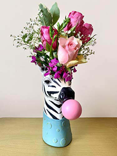 Face-Vase--Zebra-Vase-This-Fabulous-Flower-vase-Makes-an-Ideal-Elegant-Ceramic-Vase-for-Any-Home-or-Office-Decor-The-Perfect-Head-Planter-for-a-Touch-of-Animal-Magic-Zebra