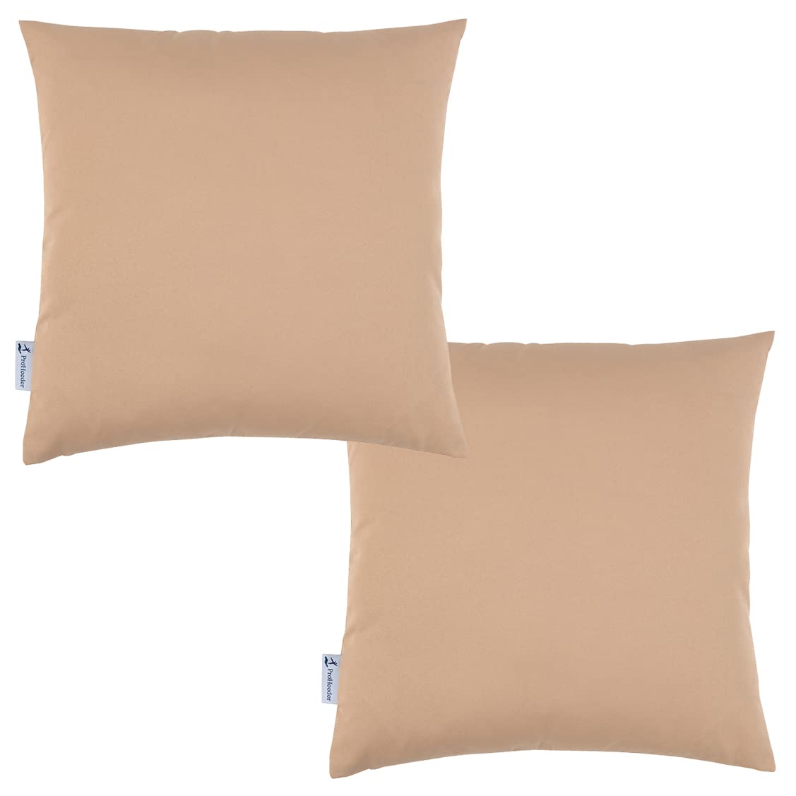 Proheeder Scatter Pillow Covers - Water Resistant & Washable Square Style Pillow Covers, Decorative Outdoor Pillow Covers for Sofa, Couch, Bed & Bench | (45 x 45cm, Beige, Pack of 2)