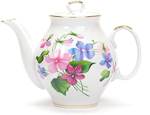 Porcelain Teapot - Teapot from the Violets Set - Capacity: 33.8 fl oz (1000 ml)