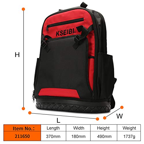 KSEIBI Laptop Backpack Tool Bag Heavy Duty Tools JobSite Organizer