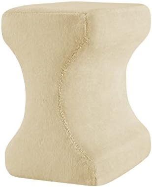 ALLRANGE Contoured Memory Foam Knee Pillow Leg Pillow, Perfect Pain Relief for Sciatica, Back Pain, Leg Pain, Great For Maternity & Side Sleepers, Leg Positioner Pillows,Removable Velour Cover