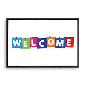 Framed Canvas Wall Art Welcome Canvas Prints Home Artwork Decoration for Living Room,Bedroom - 16x24 inches