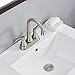 VALISY Two Handles Stainless Steel Satin Nickel Bathroom Sink Faucet, Bathroom Faucets with Pop-up Drain & Water Hoses Included