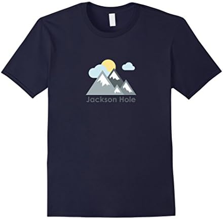Men's Jackson Hole, Wyoming - Mountains and Clouds T-Shirt 2XL Navy