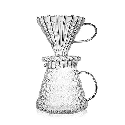 Best Pour Over Coffee Maker, 27oz Borosilicate Glass Carafe Hand Manual Coffee Dripper, Handled Filt Best Pour Over Coffee Maker, 27oz Borosilicate Glass Carafe Hand Manual Coffee Dripper, Handled Filt