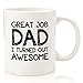 Great Job Dad Funny Coffee Mug - Gag Gifts for Dads, Men - Best Dad Gifts from Daughter, Son, Kids, Child - Cool Birthday Present Idea for Him - Fun Father Mug, Unique Novelty Cup