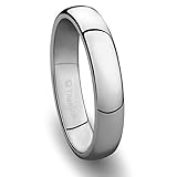 4MM Mens Titanium Ring Classic Wedding Band with Polished Finish [Size 8]