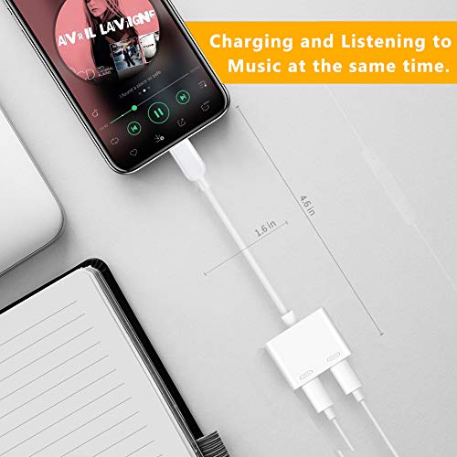 image for Hamdol for iPhone Adapter, Headphone Jack Splitter Adapter Dongle for 