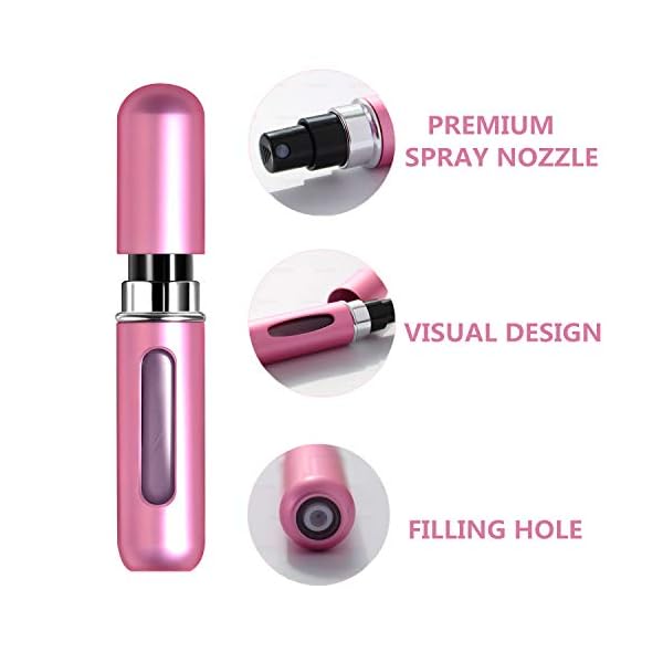 Wendergo Perfume Atomiser Refillable 5 Pcs Travel Perfume Bottle Mini 5 ML Atomizer Spray Bottle Portable Empty…