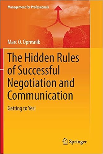 Amazon Com The Hidden Rules Of Successful Negotiation And Communication Getting To Yes Management For Professionals 9783319356617 Opresnik Marc O Books