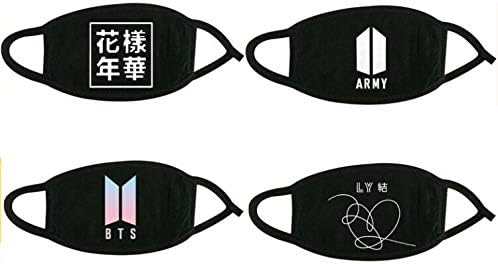 4 Pack Cotton Face Mask Black Army Dust Face Mouth Mask for Army
