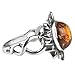 Ian and Valeri Co. Amber and Sterling Silver Medium Sun Ring