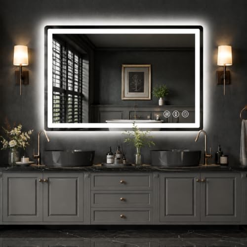 miskerm LED Bathroom Mirror 48x30 Anti-Fog Dimmable