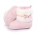LIVEBOX Baby Girls' Premium Soft Sole Bow Anti-Slip Mid Calf Warm Winter Infant Prewalker Toddler Snow Boots (S: 0~6 months, Pink)