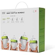 Comotomo Baby Bottle Bundle, Green, (7 Piece Set)