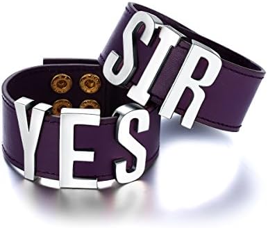 Eccosa "YES SIR" Cosplay Leather Bracelet (Purple&amp;Silver)