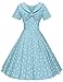 GownTown Women's 1950s Polka Dot Vintage Dresses Audrey Hepburn Style Party Dresses Light Blue