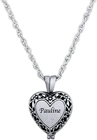 CA Gift Memorial Urn Locket Necklace with Vial for Ashes on 23" Rope Chain (Personalized)