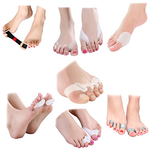 Fittest Pro Toe & Bunion Relief Package (Pack of 13) - Toe Straightener, Separator, Spreader, Corrector, Protector, Spacer & Stretcher - Bunion Night Splint, Shield, Support, Cushions, Bootie & Sleeve
