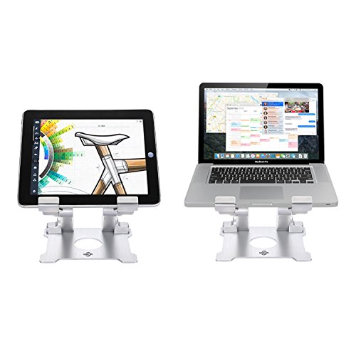 Tablet Stand Holder, Kabcon Multi-angle Adjustable Aluminum Tablets Holder for Microsoft Surface Pro Pro1 Pro2 Pro3 Pro4 , 6-12in iPad, Air, Mac & Kindle, Mount for Home, Office & Countertop Silver ...
