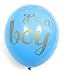 Baby Shower Party Decorations Decoration Decor Assembled Banner (IT'S A BOY) & 9PC Balloons w/Ribbon [Gold, Baby Blue, White] Kit Set Supplies Bundle | Hang on Wall Door Chair | It Is A Boy