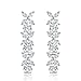 IncatonLeaf Clover Round Crystal Wedding Earrings Best Birthday Christmas Gifts for Women, Silver