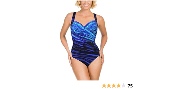 kirkland signature by miraclesuit women's one piece slimming swimsuit
