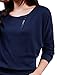 Allegra K Ladies Buttons Decor Front Batwing Top, Dark Blue,Medium / US 10