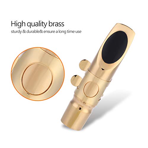 image for Dilwe Sax Mouthpiece, EB Alto Sax Saxophone 6C Mouthpiece with Cap Pad